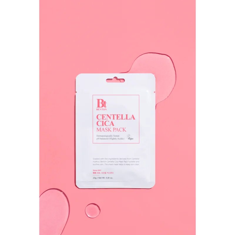 Benton Goodbye Redness Centella zklidňující plátýnková maska pro problematickou pleť akné 10 ks