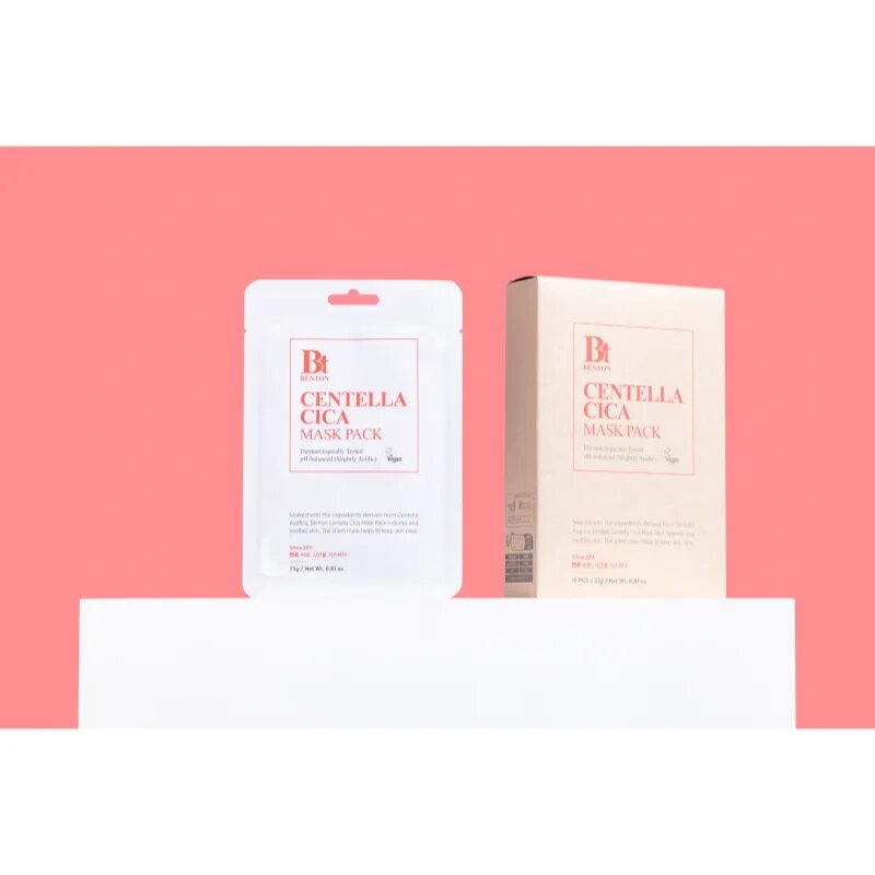 Benton Goodbye Redness Centella zklidňující plátýnková maska pro problematickou pleť akné 10 ks