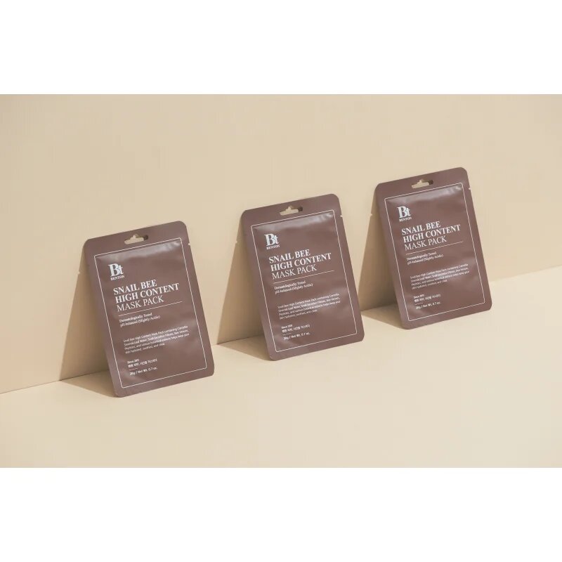 Benton Snail Bee plátýnková maska pro kompletní péči s hlemýždím extraktem 10 × 20 g