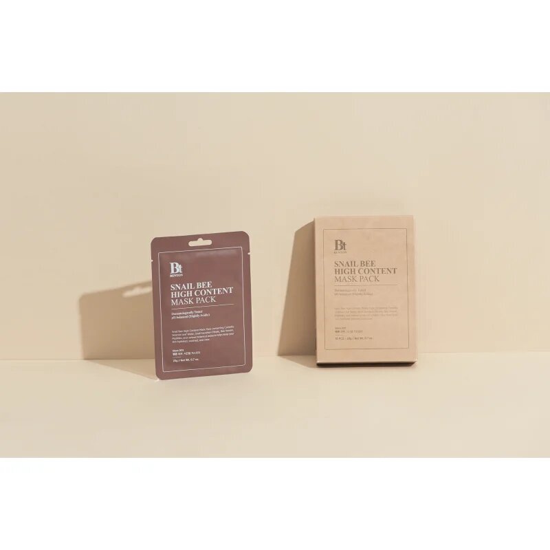Benton Snail Bee plátýnková maska pro kompletní péči s hlemýždím extraktem 10 × 20 g