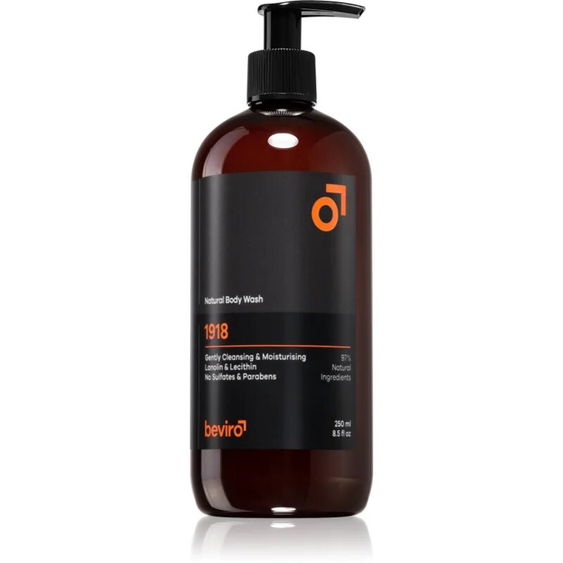 Beviro Natural Body Wash 1918 sprchový gel pro muže 250 ml