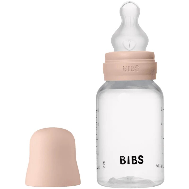 BIBS Anti-Colic Baby Bottle Silicone antikoliková láhev se silikonovým dudlíkem Blush 1 ks