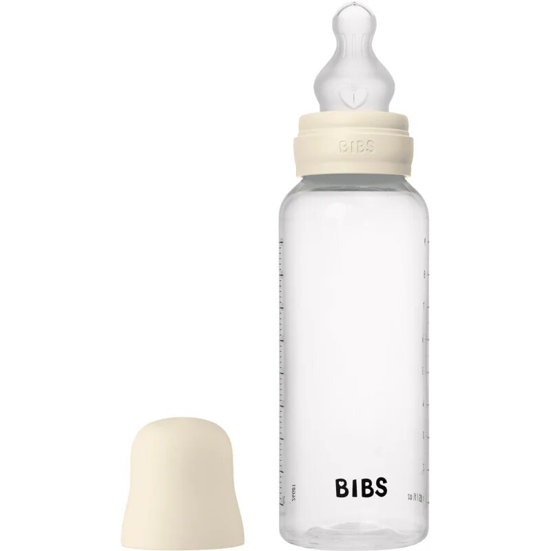 BIBS Anti-Colic Baby Bottle Silicone antikoliková láhev se silikonovým dudlíkem Ivory 1 ks