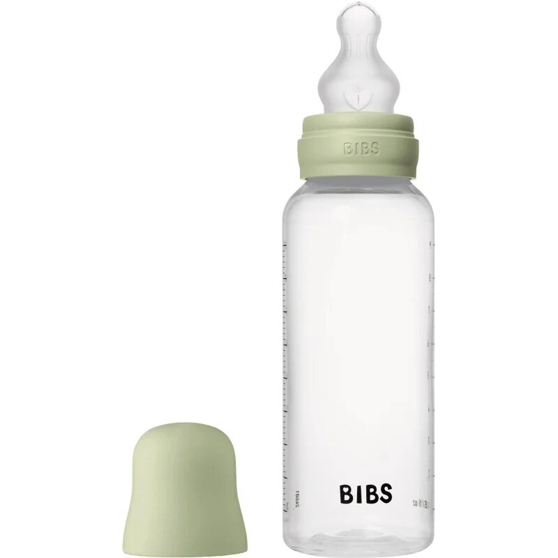 BIBS Anti-Colic Baby Bottle Silicone antikoliková láhev se silikonovým dudlíkem Sage 1 ks