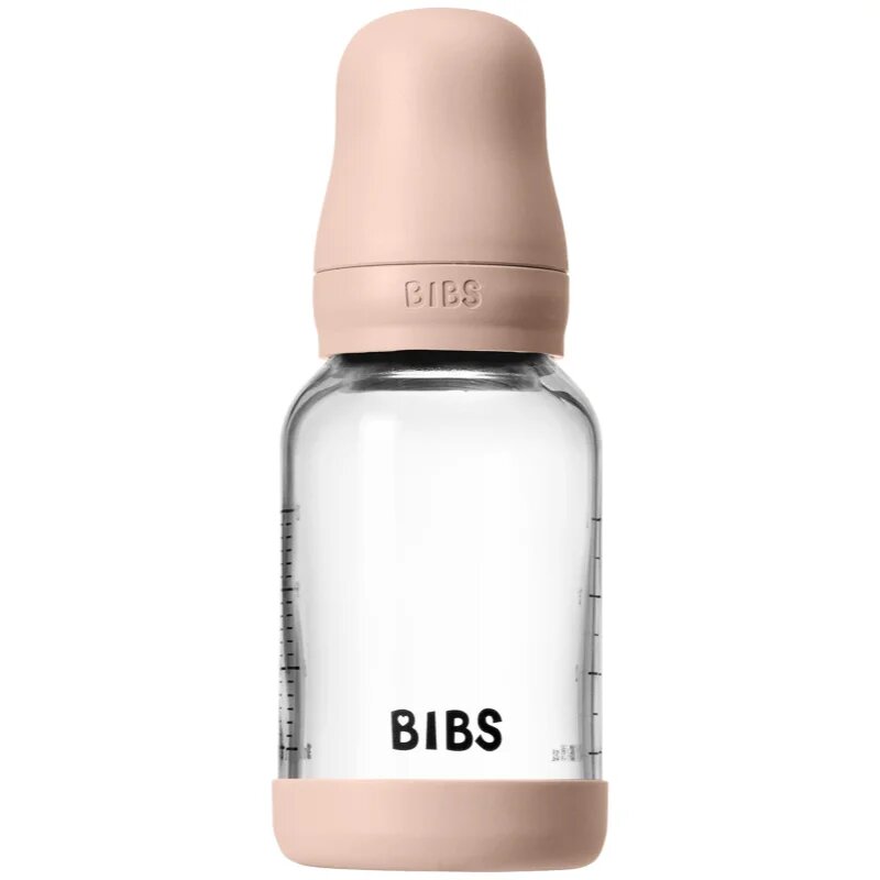 BIBS Baby Glass Bottle Round Latex antikoliková láhev Blush 1 ks