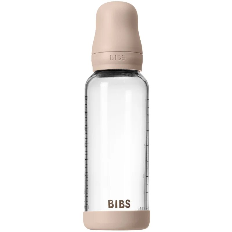 BIBS Baby Glass Bottle Round Latex antikoliková láhev Blush 1 ks