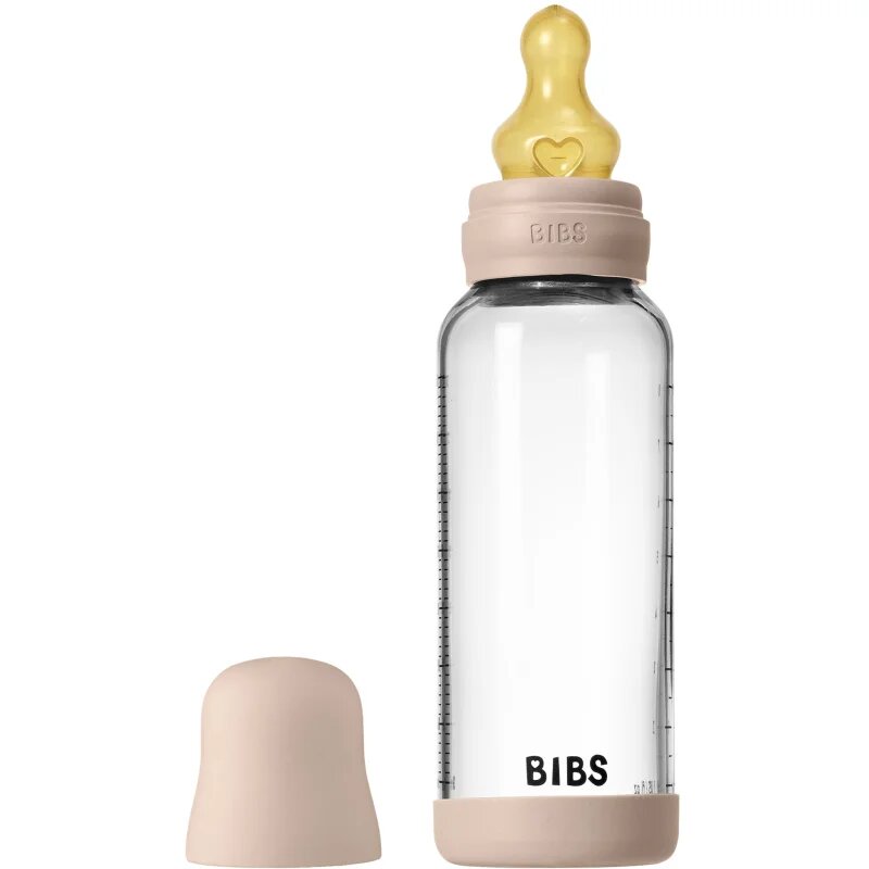 BIBS Baby Glass Bottle Round Latex antikoliková láhev Blush 1 ks