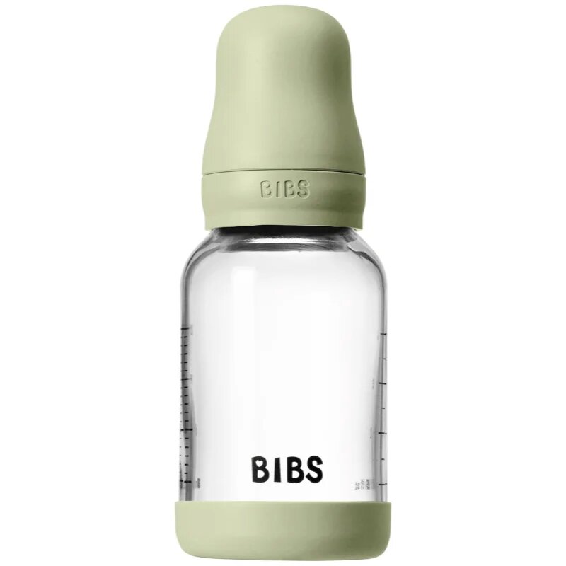 BIBS Baby Glass Bottle Round Latex antikoliková láhev Sage 1 ks