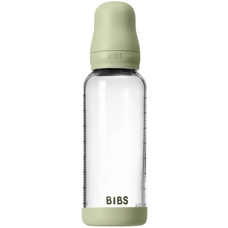 BIBS Baby Glass Bottle Round Latex antikoliková láhev Sage 1 ks