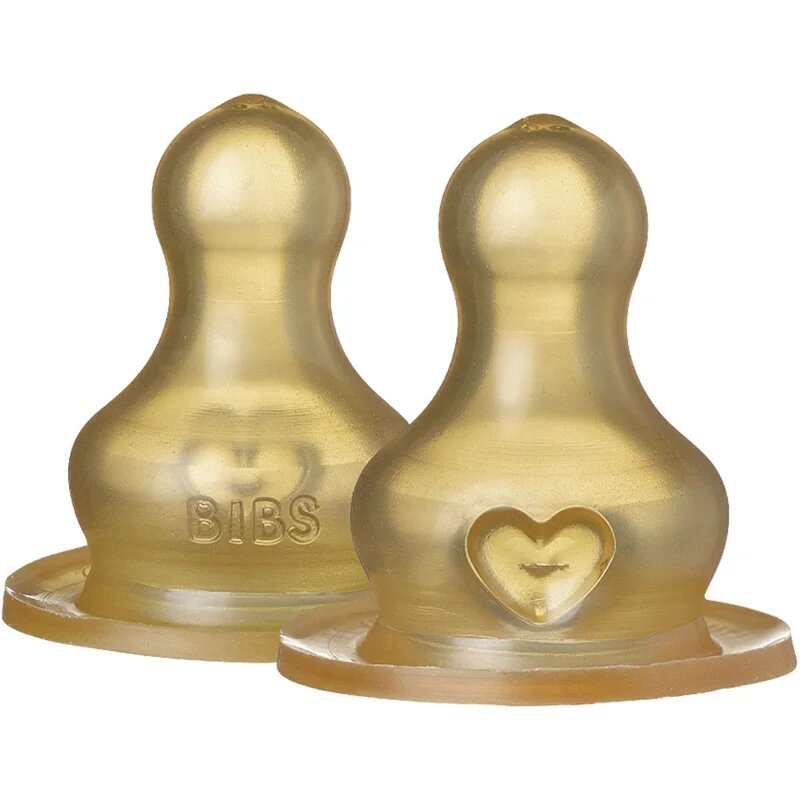 BIBS Baby Glass Bottle Rubber Nipple savička na láhev Fast Flow 2 ks