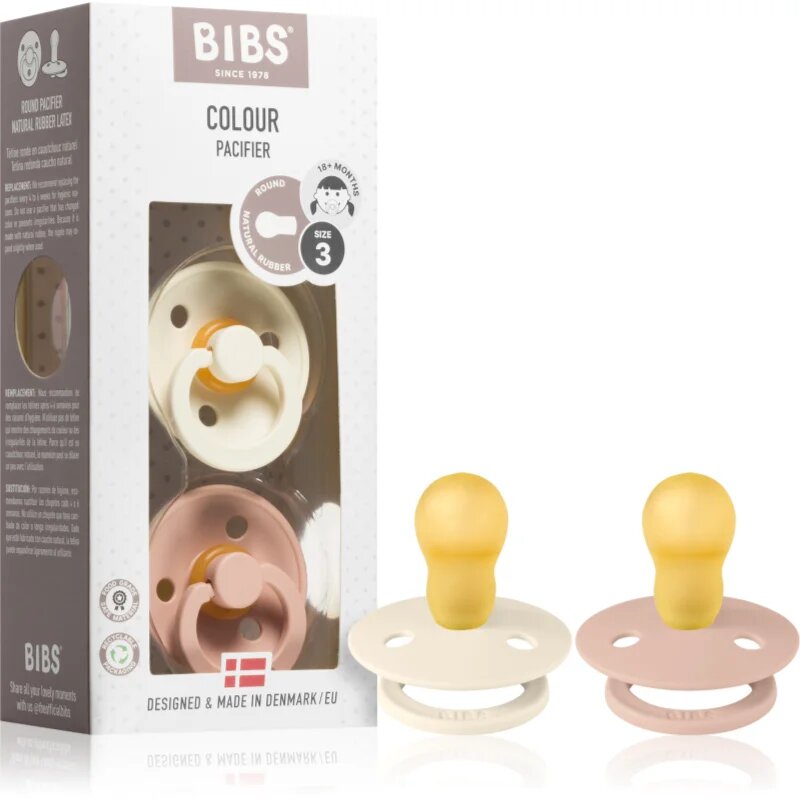 BIBS Colour Symmetrical 18+ months dudlík Ivory / Blush 2 ks