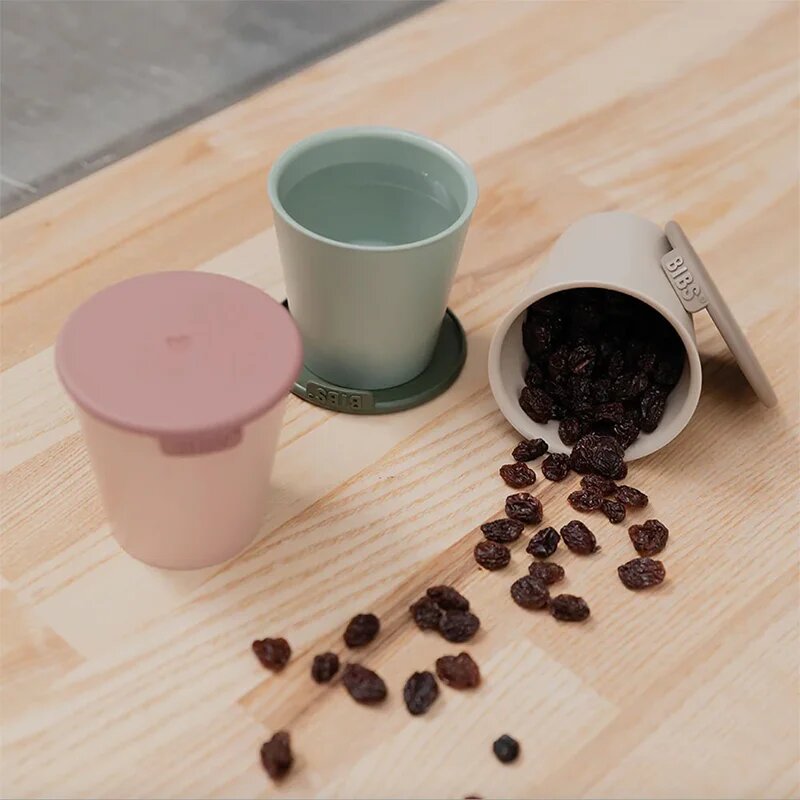 BIBS Cup Set hrnek s víčkem Blush 2 ks