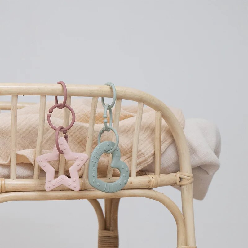 BIBS Loops závěsné kroužky Blush / Woodchuck / Ivory 12 ks