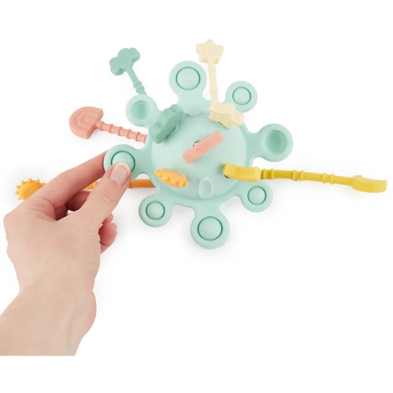 Bieco Silicone Activity Planet aktivity hračka 12 m+ Eucalyptus 1 ks