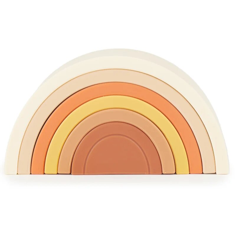 Bieco Silicone Rainbow skládací duha 12 m+ Chocolate Bliss 6 ks