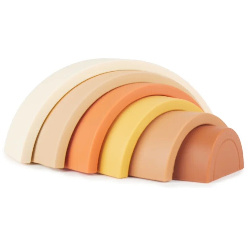 Bieco Silicone Rainbow skládací duha 12 m+ Chocolate Bliss 6 ks