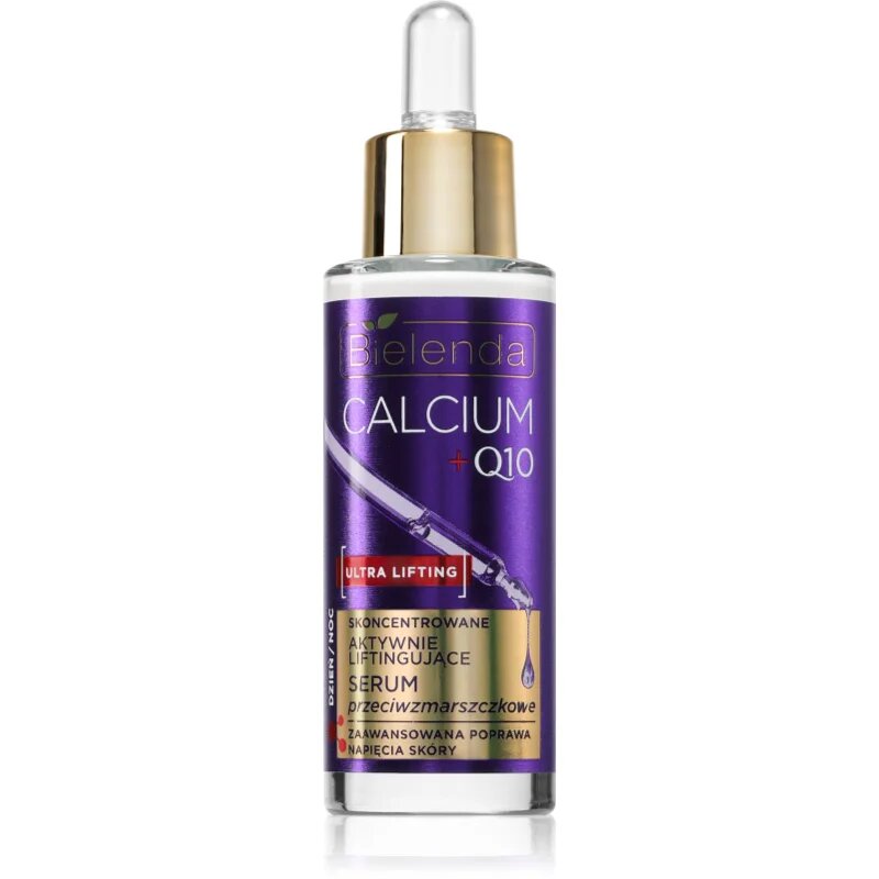 Bielenda Calcium + Q10 Concentrated actively lifting anti-wrinkle serum day/night liftingové sérum pro zpevnění kontur obličeje na den i noc 30 ml