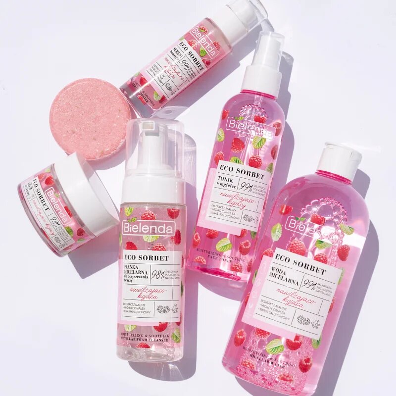 Bielenda Eco Sorbet Raspberry hydratační a zklidňující krém na obličej 50 ml
