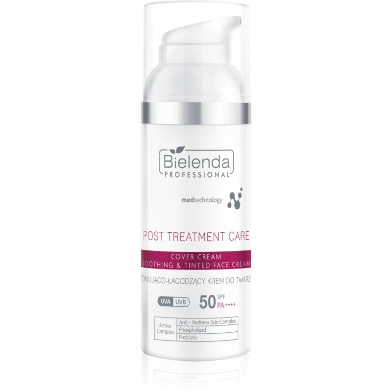 Bielenda Professional Post Treatment Care Soothing & Tinted Face Cream zklidňující krém pro citlivou a podrážděnou pleť SPF 50 50 ml