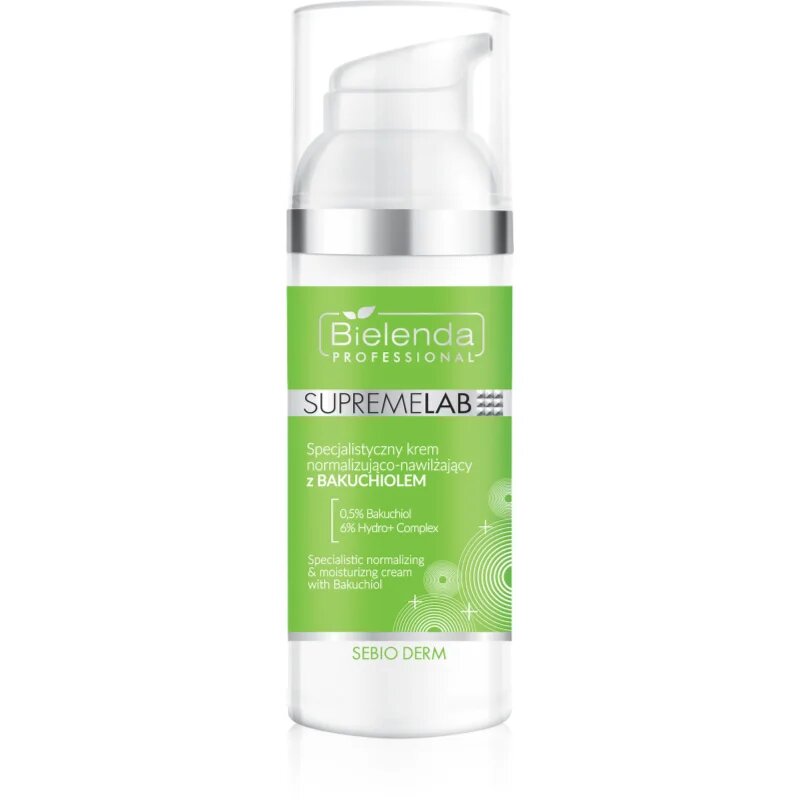 Bielenda Professional Supremelab Sebio Derm normalizující denní krém 05% Bakuchiol & 6% Hydro Complex 50 ml
