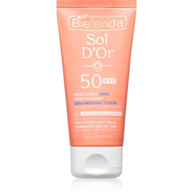 Bielenda Sol D’or voděodolný opalovací krém na obličej SPF 50 50 ml