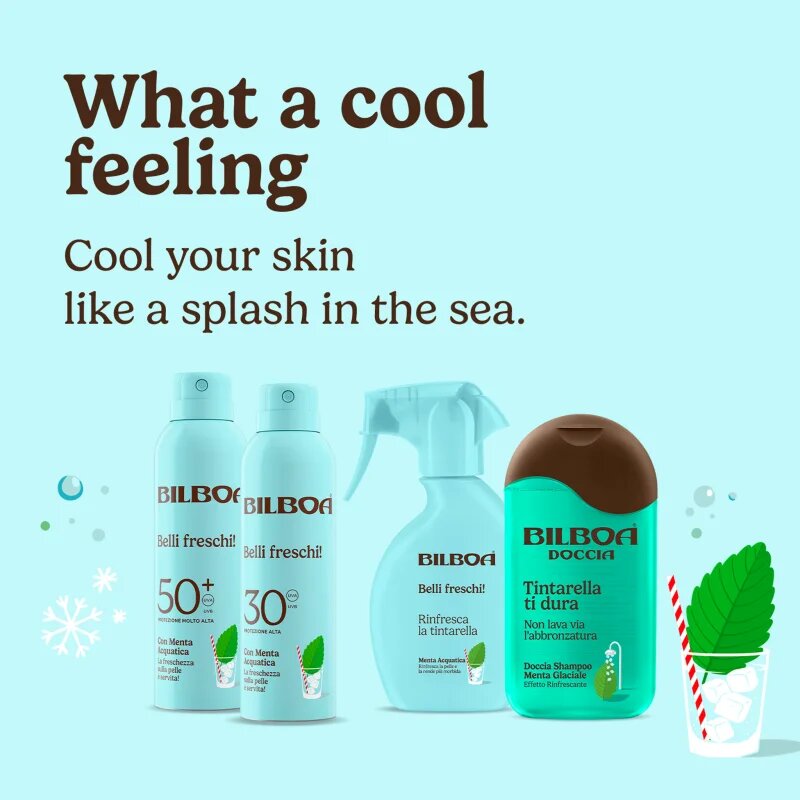 Bilboa Belli Freschi opalovací sprej s mátou peprnou SPF 30 150 ml