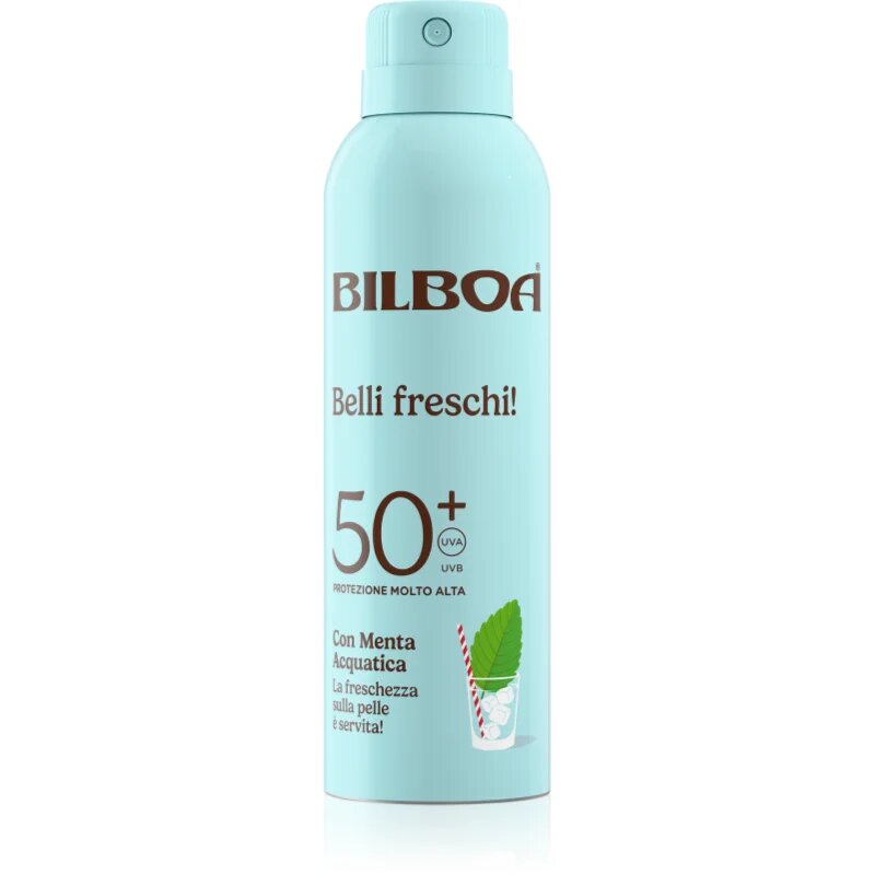 Bilboa Belli Freschi opalovací sprej s mátou peprnou SPF 50+ 150 ml