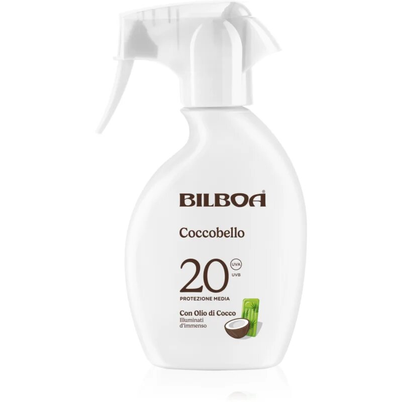 Bilboa Coccobello Trigger opalovací sprej s kokosovým olejem SPF 20 250 ml