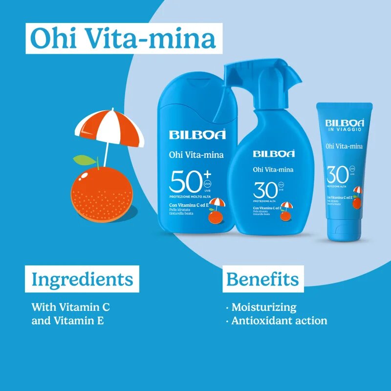 Bilboa Ohi Vitamina Trigger opalovací sprej s vitamíny SPF 50+ 250 ml