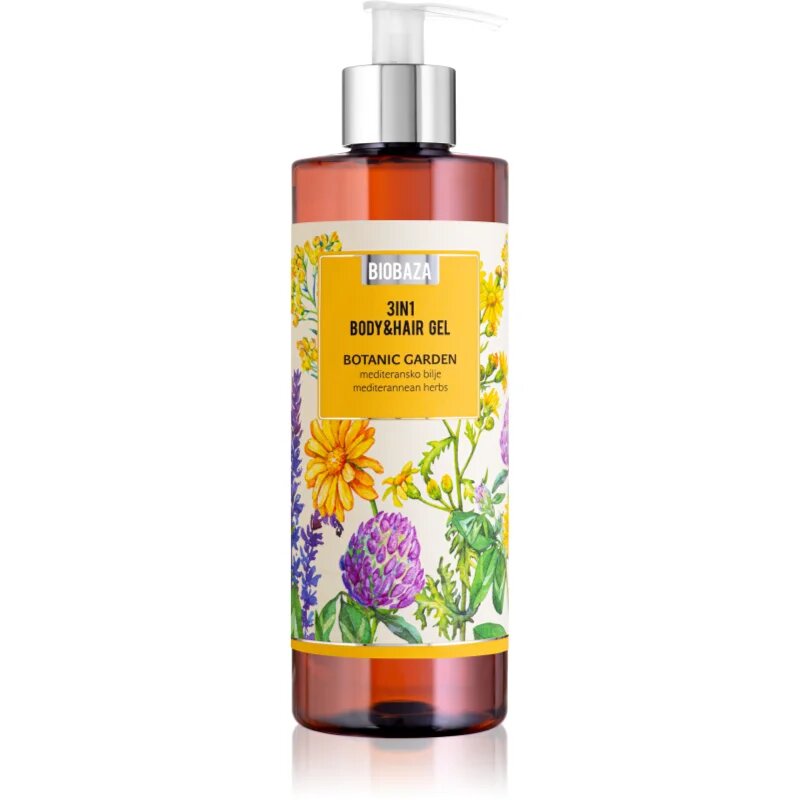 BIOBAZA 3in1 Body&Hair Gel Botanic Garden šampón kondicionér a sprchový gel 3 v 1 400 ml
