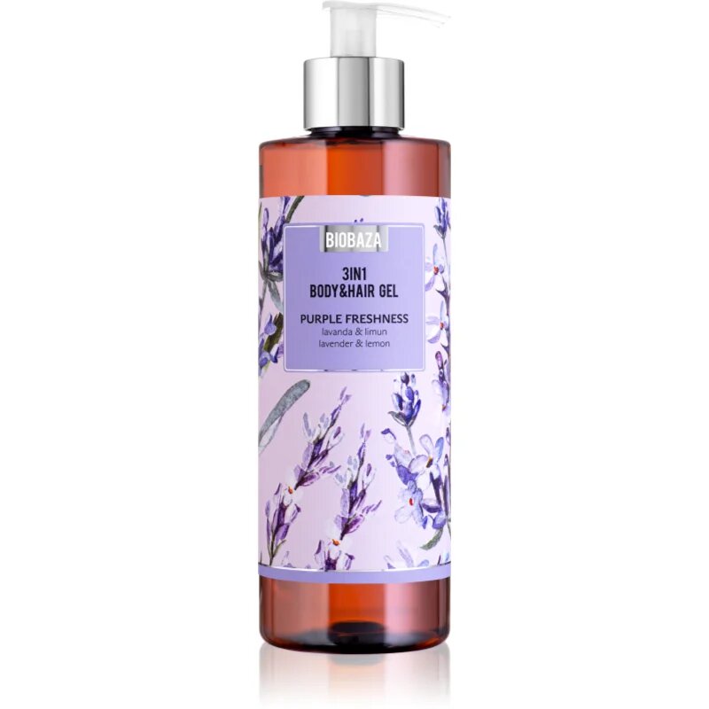 BIOBAZA 3in1 Body&Hair Gel Purple Freshness šampón kondicionér a sprchový gel 3 v 1 400 ml