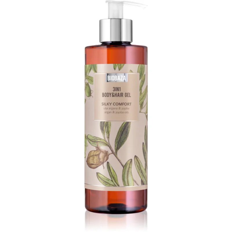 BIOBAZA 3in1 Body&Hair Gel Silky Comfort šampón kondicionér a sprchový gel 3 v 1 400 ml
