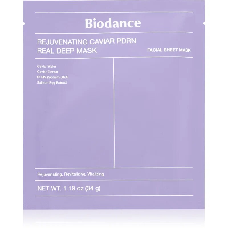 Biodance Rejuvenating Caviar PDRN Real Deep Mask revitalizační maska pro obnovu kožní bariéry 34 g