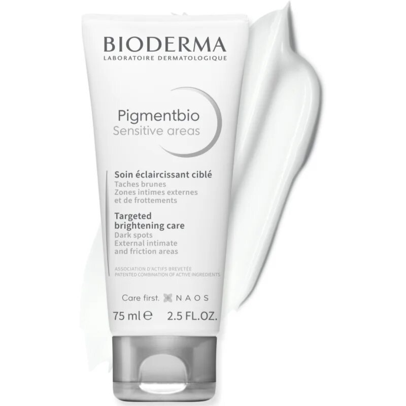 Bioderma Pigmentbio Sensitive Areas rozjasňující tělový krém proti tmavým skvrnám 75 ml