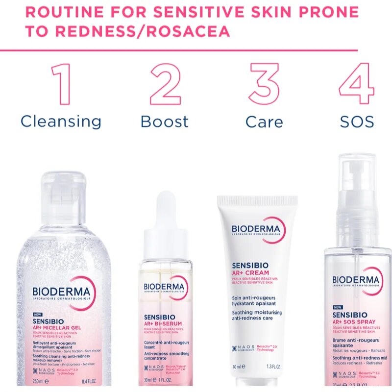 Bioderma Sensibio AR+ micelární čisticí gel pro citlivou pleť se sklonem ke zčervenání 250 ml