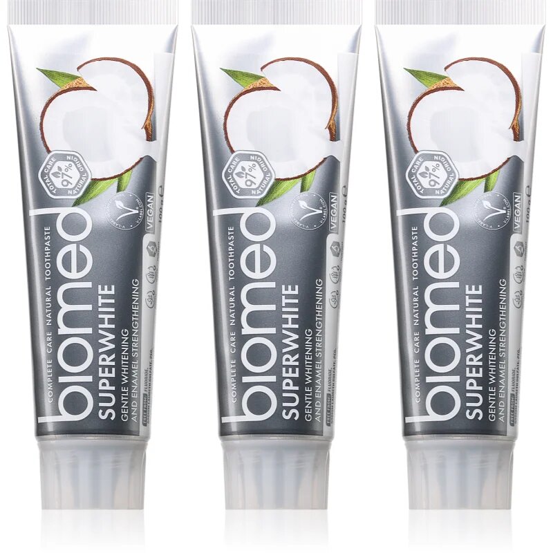 Biomed Superwhite posilující zubní pasta s kokosovým olejem 3x100 g