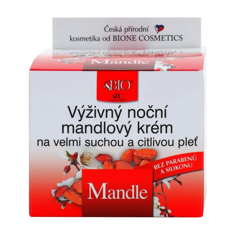Bione Cosmetics Almonds výživný noční krém pro velmi suchou a citlivou pleť 51 ml