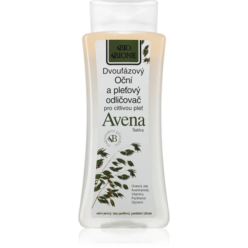 Bione Cosmetics Avena Sativa dvoufázový odličovač na obličej a oči 255 ml