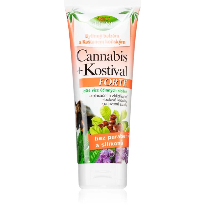 Bione Cosmetics Cannabis Kostival Forte bylinný fluid na svaly klouby a vazy 205 ml