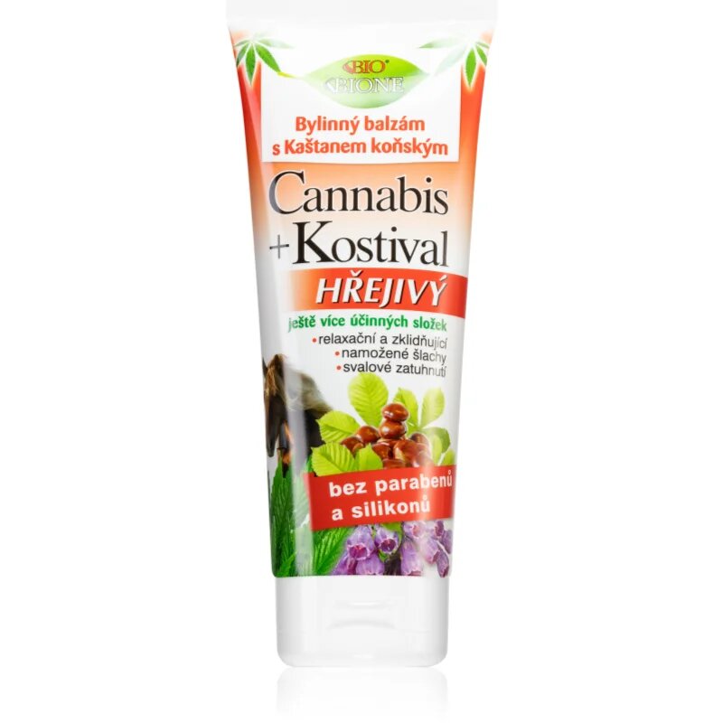 Bione Cosmetics Cannabis Kostival hřejivý gel pro uvolnění svalů a kloubů 200 ml