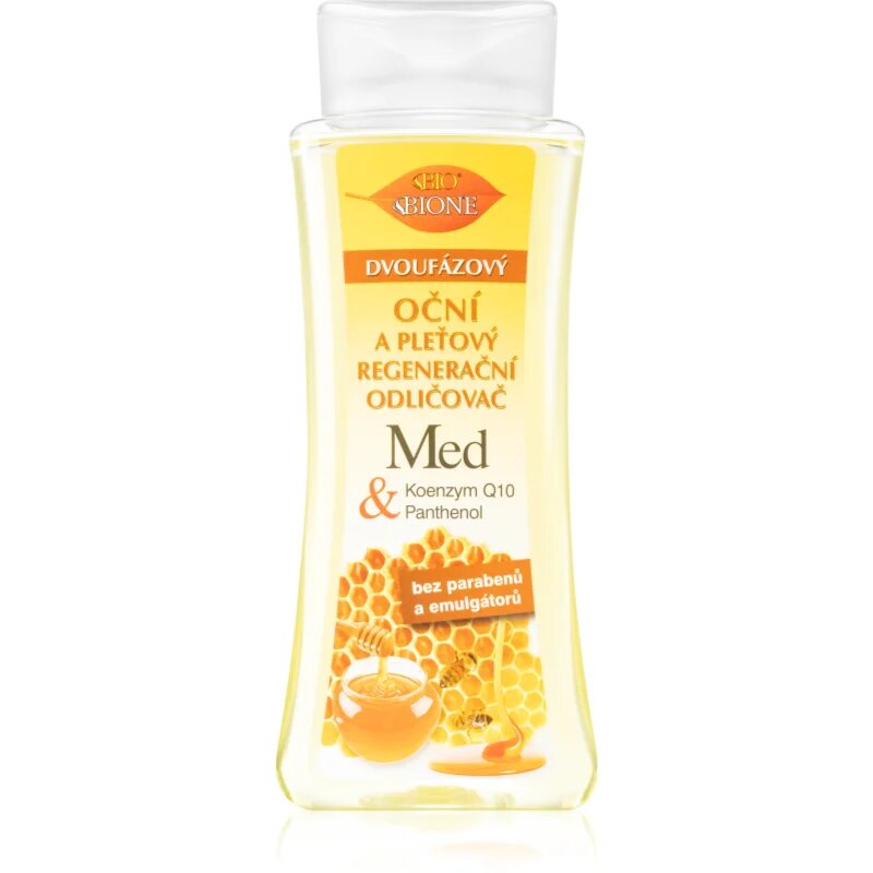 Bione Cosmetics Med + Q10 dvoufázový odličovač na obličej a oči 255 ml