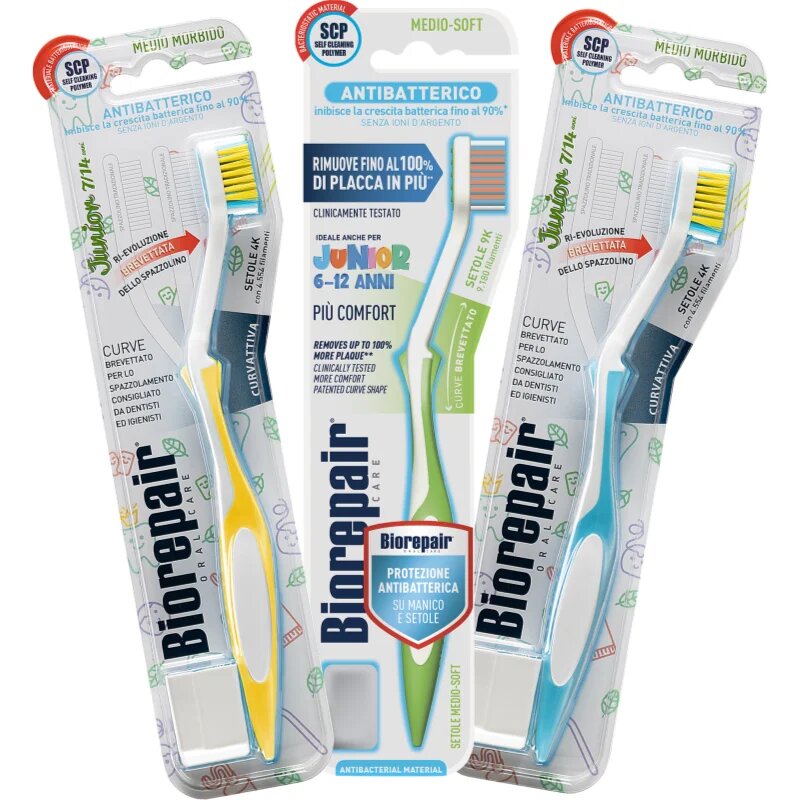 Biorepair Junior Medium/Soft zubní kartáček pro děti 6-12 1 ks