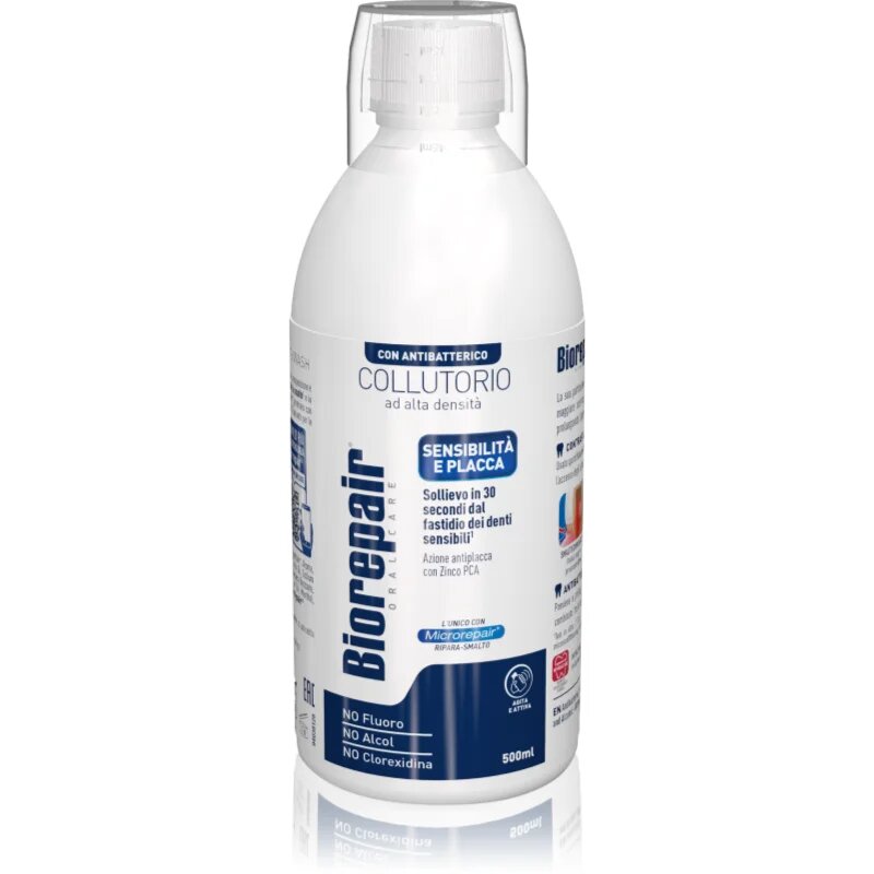 Biorepair Mouthwash 3 in 1 ústní voda proti zubnímu plaku 500 ml