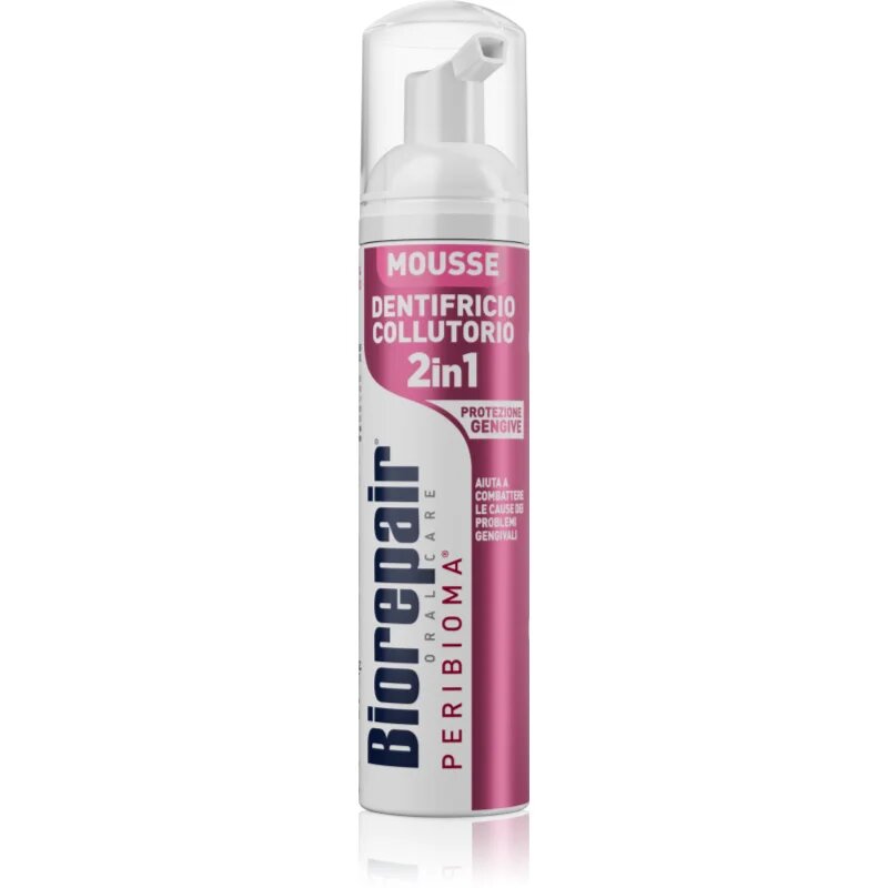Biorepair Peribioma Gum Protection 2v1 ústní pěna 2 v 1 na čištění zubů a dásní bez kartáčku a vody na zuby 75 ml