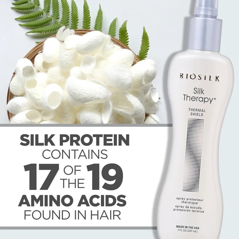 Biosilk Silk Therapy Thermal Shield termoochranný sprej pro úpravu žehličkou a kulmou bez parabenů 207 ml