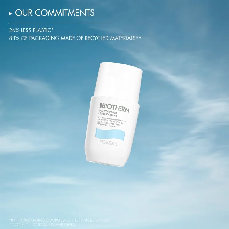 Biotherm Lait Corporel Le Déodorant antiperspirant roll-on bez parabenů 75 ml