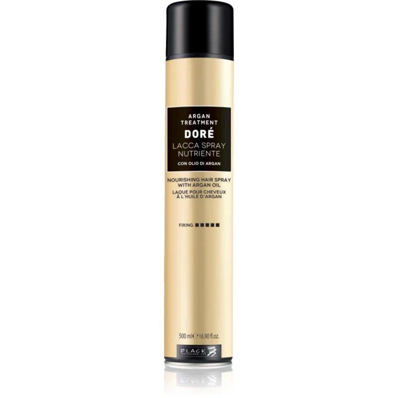 Black Professional Line DORÉ Nourishing Argan Oil Hair Spray lak na vlasy se silnou fixací 500 ml