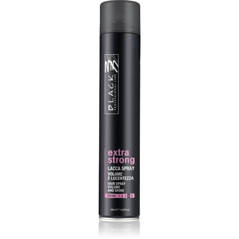 Black Professional Line Lacca Black Extra Strong Hair Spray lak na vlasy se silnou fixací pro objem a lesk 500 ml