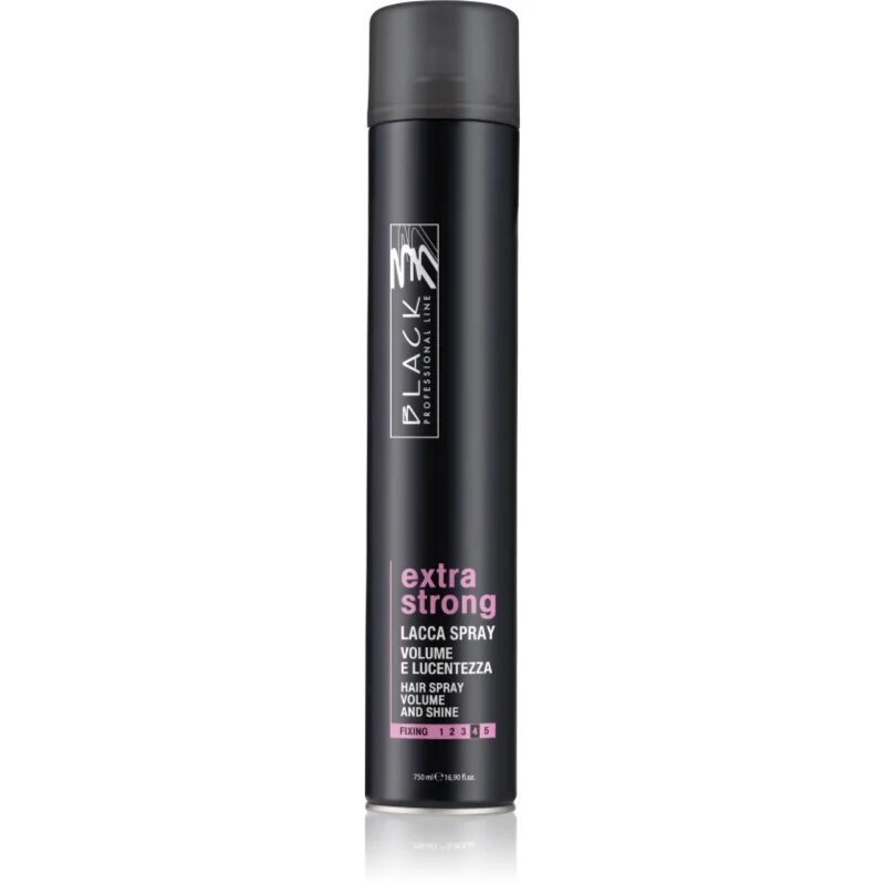 Black Professional Line Lacca Black Extra Strong Hair Spray lak na vlasy se silnou fixací pro objem a lesk 750 ml