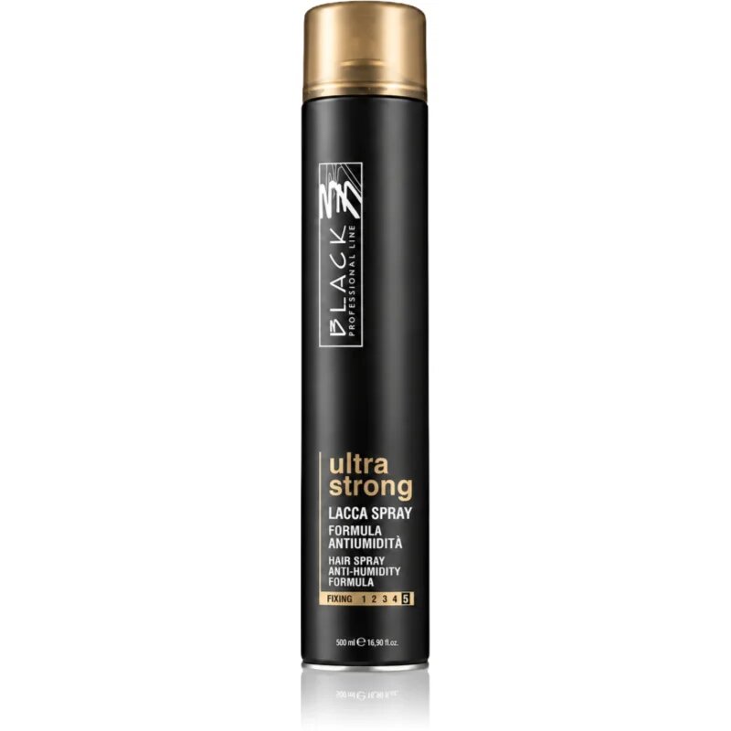 Black Professional Line Lacca Black Ultra Strong Hair Spray lak na vlasy s extra silnou fixací pro objem a lesk 500 ml